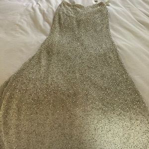 Maxi tall heavy stretchy with pearls sequins skirt for unique occasion Is THE 1